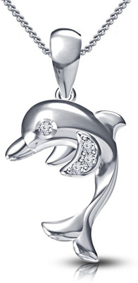 

Vorra Fashion Stylish Dolphin Platinum Cubic Zirconia Sterling Silver Pendant