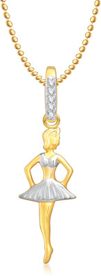 

Meenaz Princess Pendant For Girls Gold-plated Cubic Zirconia Alloy Pendant