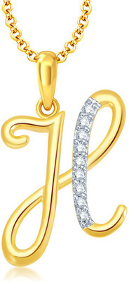 

Sukkhi Letter "H" Gold-plated, Rhodium Cubic Zirconia Alloy Pendant