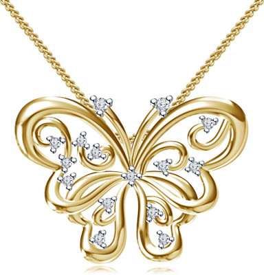

Vorra Fashion Charming New Butterfly Gold-plated Cubic Zirconia Sterling Silver Pendant