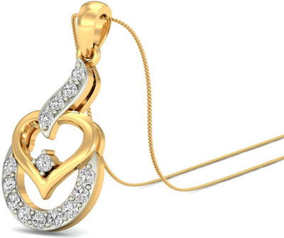 Aucent by PC Jeweller The Analena Heart 18kt Diamond Yellow Gold Pendant(Yellow Gold Plated) Aucent by PC Jeweller The Analena Heart 18kt Diamond Yellow Gold Pendant(Yellow Gold Plated)