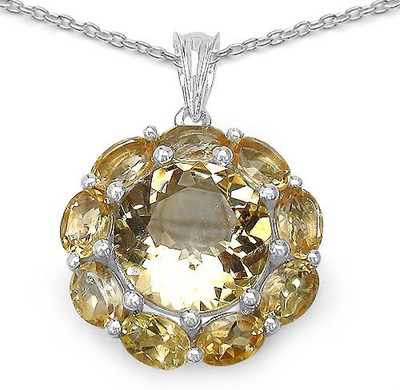 

Johareez BEAUTIFUL Rhodium Citrine Sterling Silver Pendant