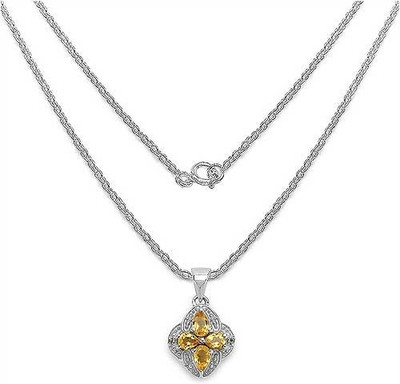 

Johareez Rhodium Citrine Sterling Silver Pendant