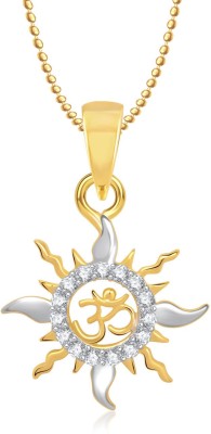 MEENAZ Om God Pendant With Chain Gifts Jewellery Set Gold-plated, Brass Cubic Zirconia, Diamond Alloy Pendant