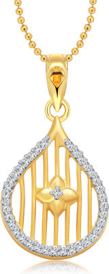 

Vighnaharta Guitar Flora Gold-plated Cubic Zirconia Alloy Pendant
