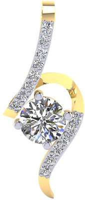 Samaira Gem and Jewelery Solitaire Forever 14kt Swarovski Zirconia Yellow Gold Pendant