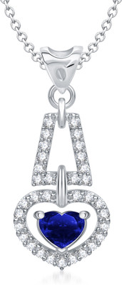 85% OFF on VK Jewels Love For You Blue Ruby Heart Shape Rhodium Cubic Zirconia Alloy Pendant