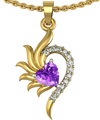 75% OFF on Suvam Jewels Rossy Gold-plated Zircon Sterling Silver Pendant