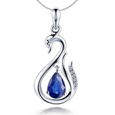 

Kiara Jewellery Swan Drop Rhodium Swarovski Crystal Sterling Silver Pendant