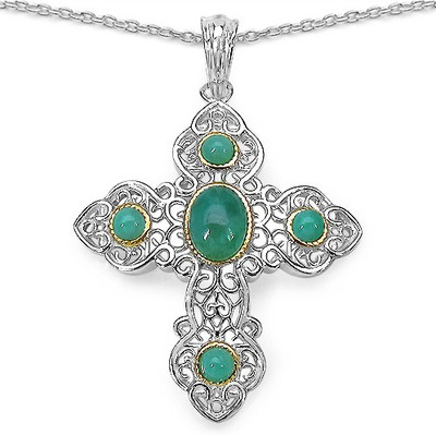 

Johareez 2.11CTW Genuine Emerald .925 Sterling Silver Pendant Rhodium Emerald Sterling Silver Pendant
