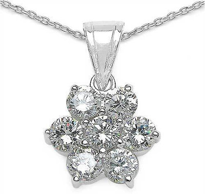 

Johareez Beautiful Rhodium Cubic Zirconia Sterling Silver Pendant