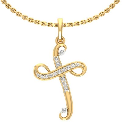 

Jewels5 Carley Cross 14kt Diamond Yellow Gold Pendant