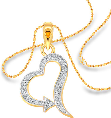 VIGHNAHARTA Super Heart Gold-plated Cubic Zirconia Alloy Pendant
