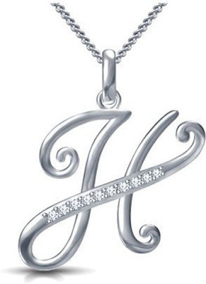 

Vorra Fashion Initial "H" Letter Platinum Cubic Zirconia Sterling Silver Pendant