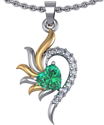 73% OFF on Suvam Jewels Rossy Rhodium Zircon Sterling Silver Pendant