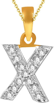 

Sukkhi Alphabet X Gold-plated, Rhodium Cubic Zirconia Alloy Pendant