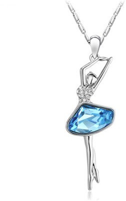 University Trendz Rhodium Crystal Alloy Pendant