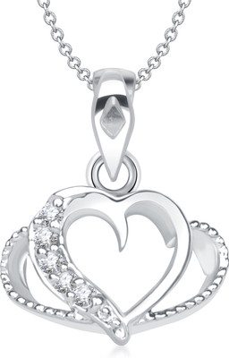 

VK Jewels Well-Crafted Heart Shape Rhodium Cubic Zirconia Alloy Pendant
