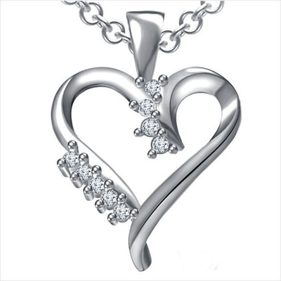 

Vorra Fashion CHARM HEART Platinum Cubic Zirconia Sterling Silver Pendant