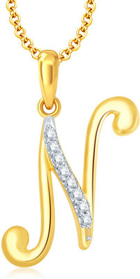 

Sukkhi Letter "N" Gold-plated, Rhodium Cubic Zirconia Alloy Pendant