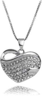 CRUNCHY FASHION True Love Rhodium Alloy Pendant