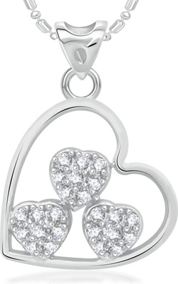 

VK Jewels Three Heart Rhodium Cubic Zirconia Alloy Pendant