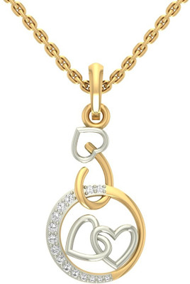 

Jewels5 Three Round Heart 18kt Diamond Yellow Gold Pendant(Rhodium Plated)