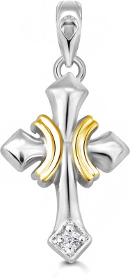 VIGHNAHARTA White Jesus Cross Rhodium Cubic Zirconia Alloy Pendant