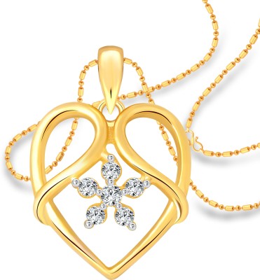 VIGHNAHARTA Majestic Flower Heart Gold-plated Cubic Zirconia Alloy Pendant