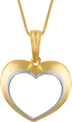 SPARGZ Open Heart Two Tone Plated Pendant For Women Gold-plated Brass Pendant