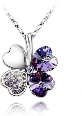 

Eleganzza Fldarkpurple Rhodium Crystal Alloy Pendant