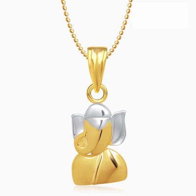 Meenaz Ganesha Pendant Gold & Rhodium Cubic Zirconia Alloy Pendant