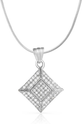 mahi Rhodium Cubic Zirconia Brass, Alloy Pendant