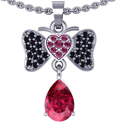 Shruti Rose Rhodium Sterling Silver Pendant