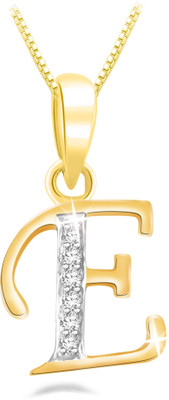 28% OFF on Sparkles Beautiful E Shape Diamond Yellow Gold Pendant