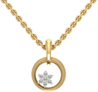 

Jewels5 Ivy 14kt Diamond Yellow Gold Pendant(Rhodium Plated)