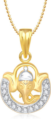 

Meenaz Ganesha God Pendant With Chain Gifts Jewellery Set Gold-plated Cubic Zirconia, Diamond Alloy Pendant