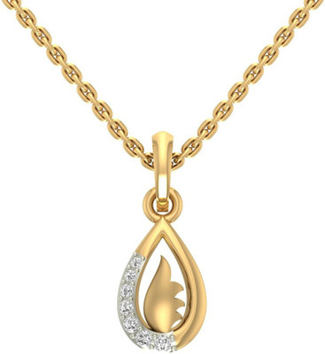 

Jewels5 Heler 14kt Diamond Yellow Gold Pendant(Rhodium Plated)