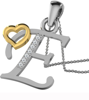 

Kataria Jewellers Letter E 14Kt BIS Hallmarked Gold Alphabet Initial White Gold Plated 14kt Diamond Yellow Gold Pendant