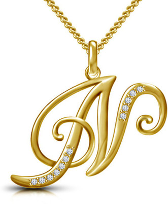 

Kataria Jewellers Alphabet "N" Yellow Gold plated Sterling Silver Pendant
