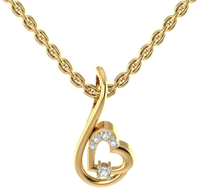 

Jewels5 Bloom Heart 18kt Diamond Yellow Gold Pendant(Rhodium Plated)