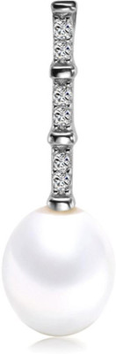 

Kiara Jewellery White Drop Rhodium Swarovski Crystal Sterling Silver Pendant