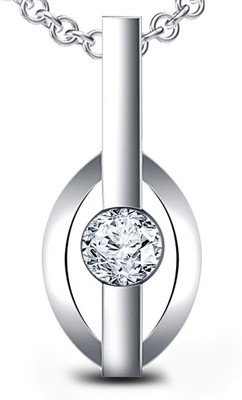 

Vorra Fashion Solitaire Pendant Platinum Cubic Zirconia Sterling Silver Pendant