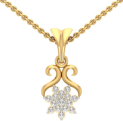Jewels5 Nigella 18kt Diamond Yellow Gold Pendant(Rhodium Plated)