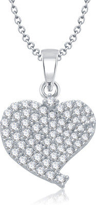 89% OFF on VK Jewels heart shape diamond couple Sweet Heart Rhodium Plated for Women & Girls Cubic Zirconia Alloy Pendant