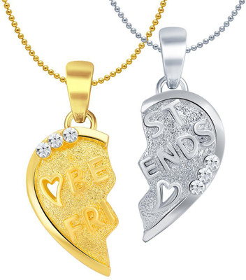 

Sukkhi Best Friends Broken Heart Gold-plated, Rhodium Alloy Pendant Set