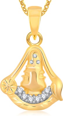 MEENAZ Balaji God Idol Pendant With Chain Brass Cubic Zirconia, Crystal Alloy Pendant