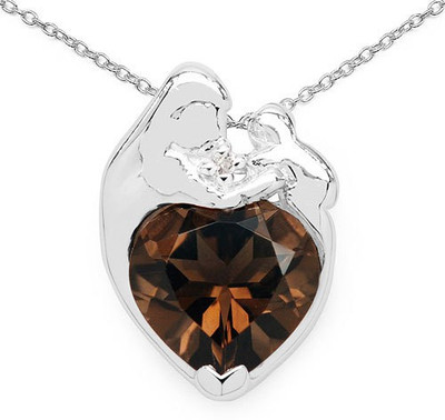 Johareez Beautiful Rhodium Topaz Sterling Silver Pendant