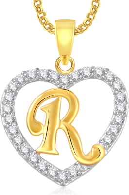 AMAAL Heart 'R' Alphabet Pendant Gold-plated Alloy Pendant