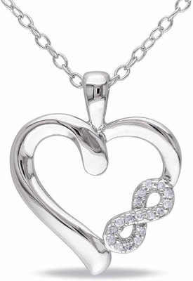 Kiara Jewellery Rhodium Swarovski Zirconia Silver Pendant